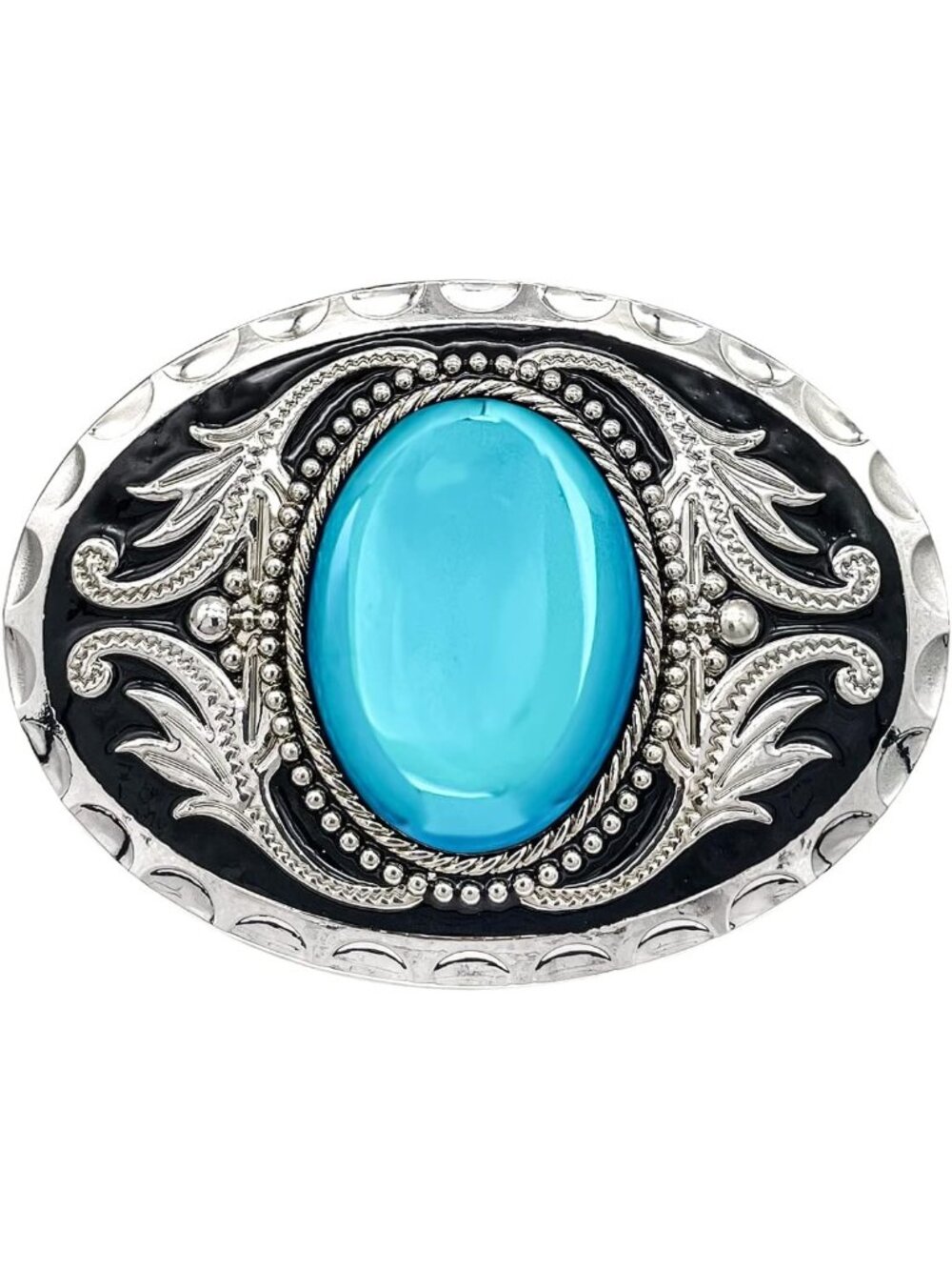 Unisex Blue Vintage American Western Cowboy Turquoise Stone Belt Buckle
